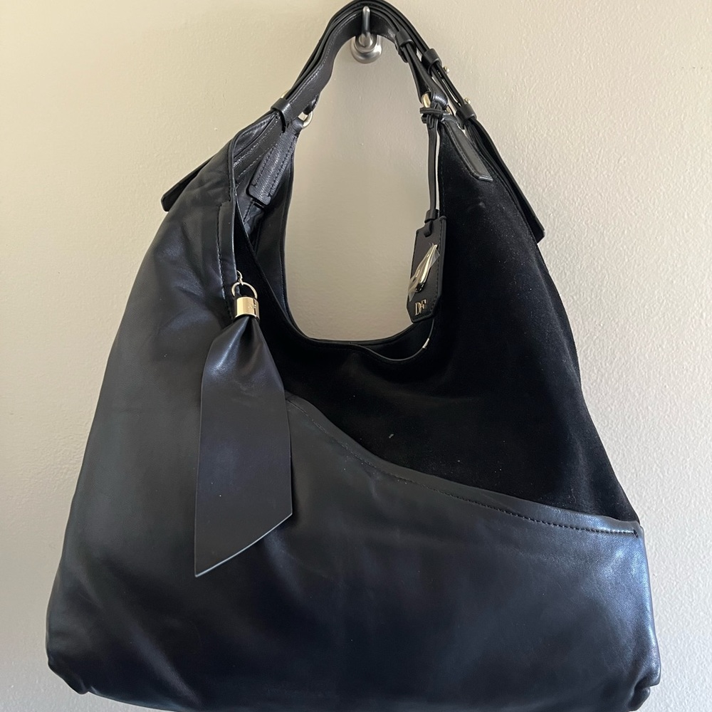 NWT! DVF Wrap Leather Suede Bag